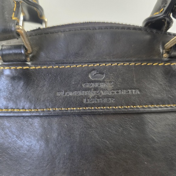 Dooney & Bourke Florentine Satchel Bag Womens Medium Black Leather Zip Top Purse - Picture 2 of 16